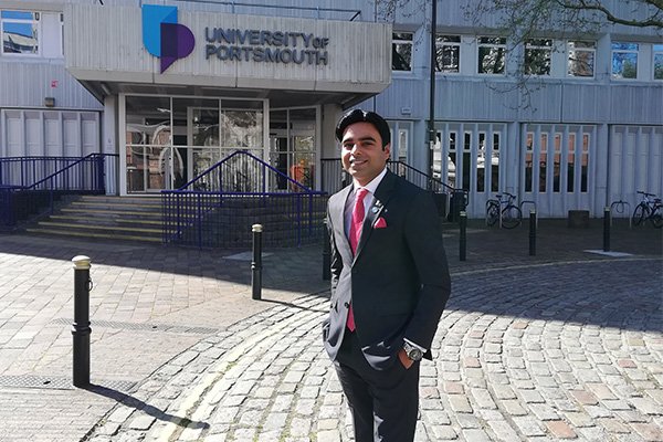 Pakistani student at University of Portsmouth UK