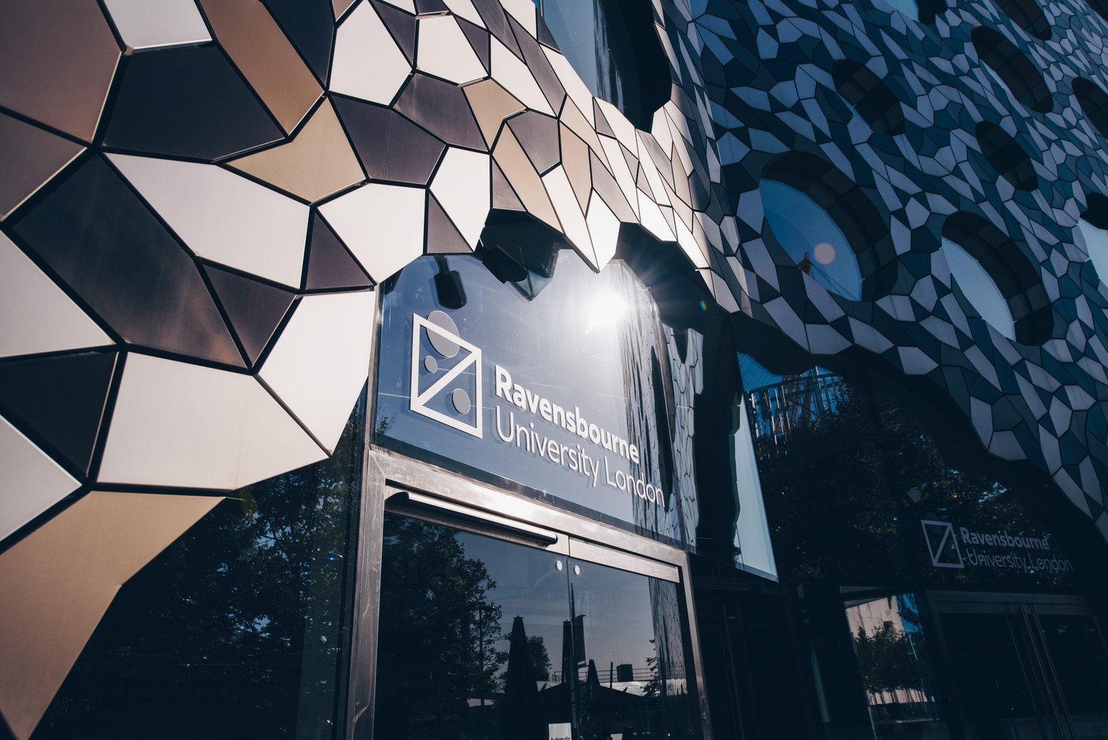 Ravensbourne University London building exterior near The O2 Arena